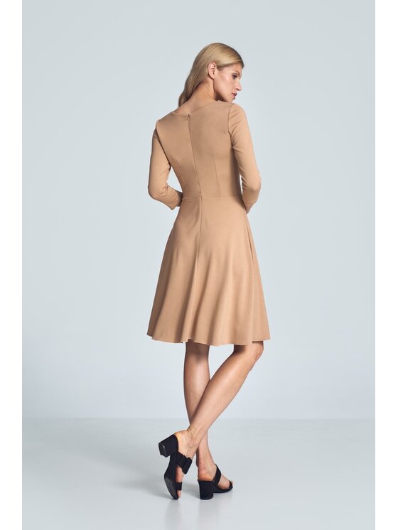 FIGL FIGL Sukienka M709 Beżowy Regular Fit