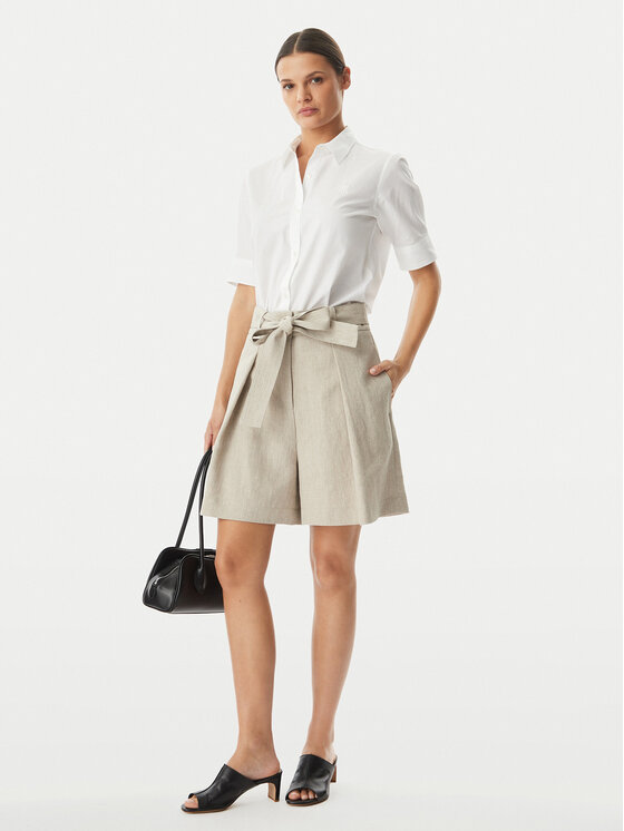 BOSS BOSS Riidest šortsid Tojuna 50558545 Beež Relaxed Fit