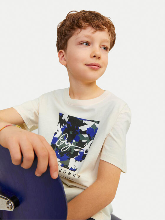Jack&Jones Junior Jack&Jones Junior T-krekls Joraruba 12257133 Écru Standard Fit