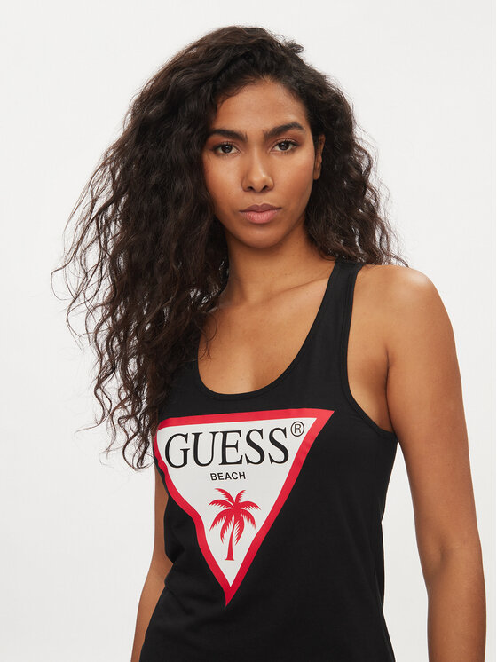 Guess Guess Rochie de plajă E3GP03 JA914 Negru Regular Fit
