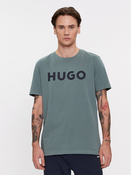 HUGO Hugo Tričko Dulivio 50467556 Zelená Regular Fit