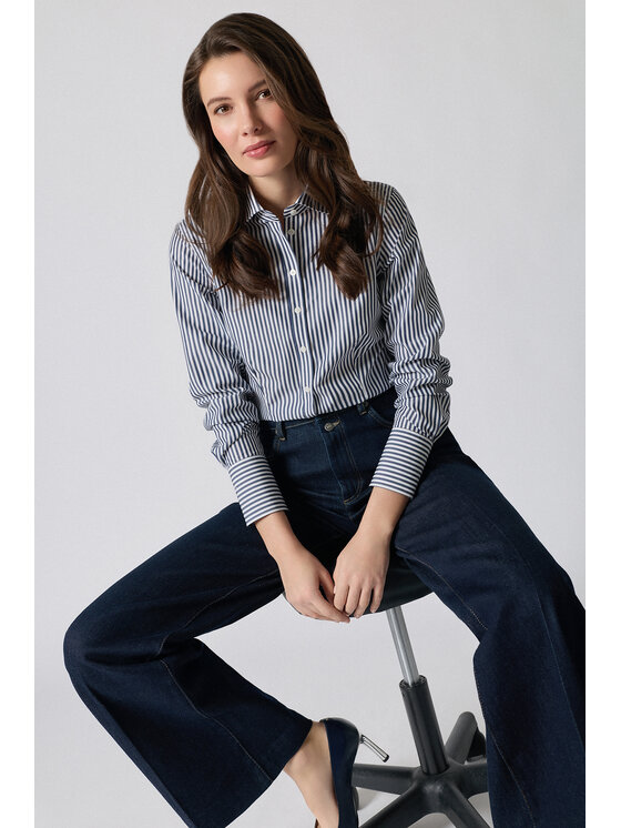 Lancerto Lancerto Koszula Orsola Slim KO073126000022 Granatowy Slim Fit