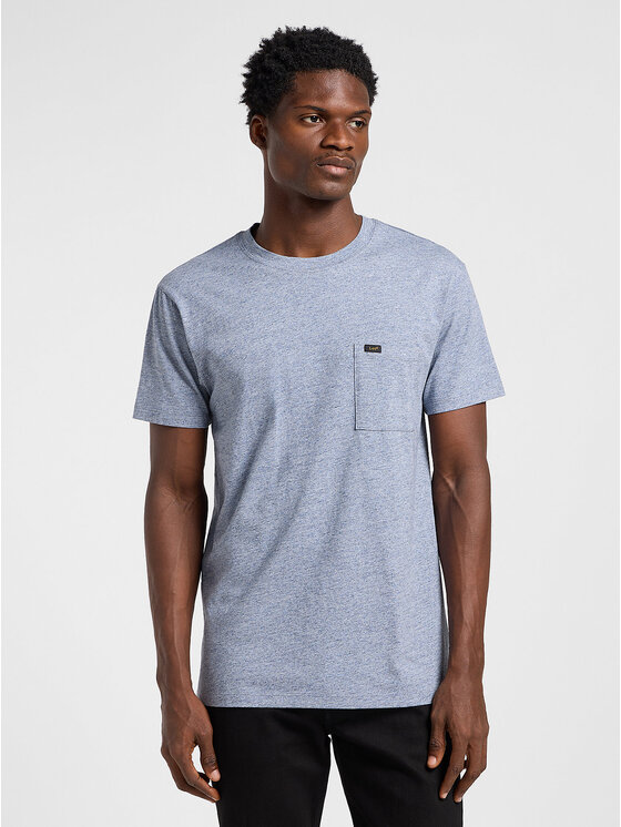 Lee Lee T-Shirt ULTIMATE POCKET TEE Niebieski Slim Fit
