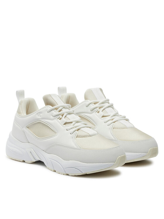 Calvin Klein Jeans Calvin Klein Jeans Laisvalaikio batai Retro Tennis Low Lace Mix Mg Mtr YW0YW01497 Écru