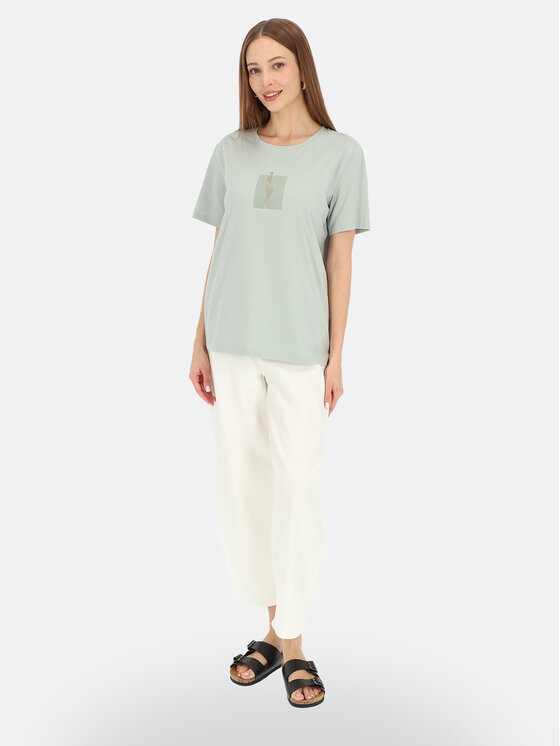 Potis & Verso Potis & Verso T-Shirt Roxa Zielony jasny Regular Fit