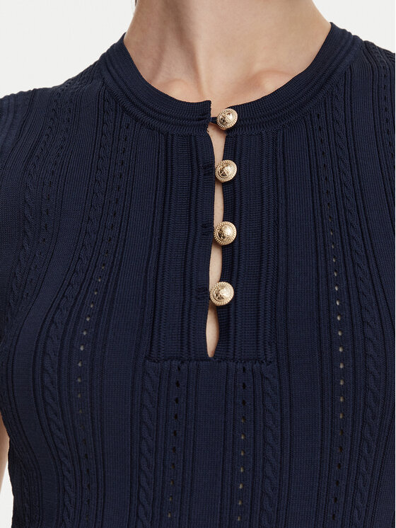 Guess Guess Bluză W6YR24 Z0970 Bleumarin Regular Fit