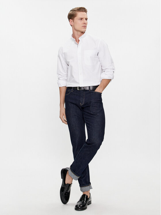 Tommy Hilfiger Tommy Hilfiger Koszula Oxford Monotype MW0MW33797 Biały Slim Fit