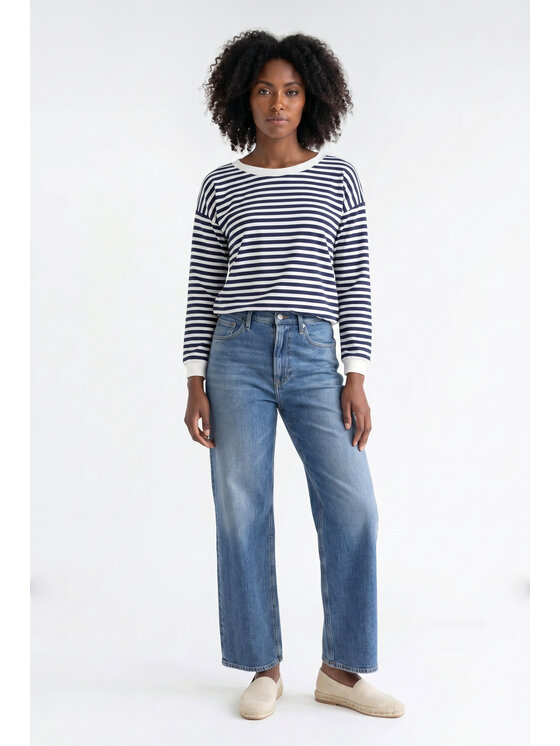 FIGL FIGL Bluzka M1373 Granatowy Regular Fit