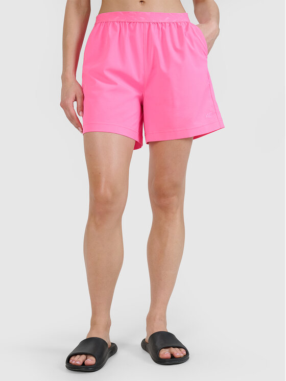 4F 4F Bavlnené šortky BEACHWEAR BASIC Ružová Regular Fit