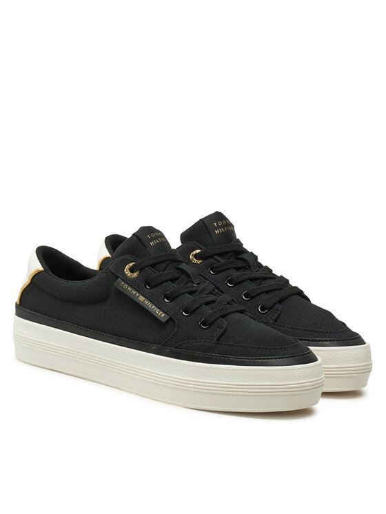 Tommy Hilfiger Tommy Hilfiger Laisvalaikio batai Essential Vulc Textile Sneaker FW0FW08323 Juoda