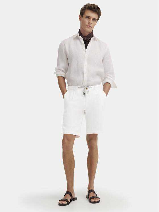 Bugatti Bugatti Stoffshorts 1949-76419C M Weiß Regular Fit