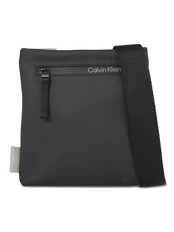 Geantă crossover Calvin Klein Rubberized Conv Flatpack S K50K510795 Negru