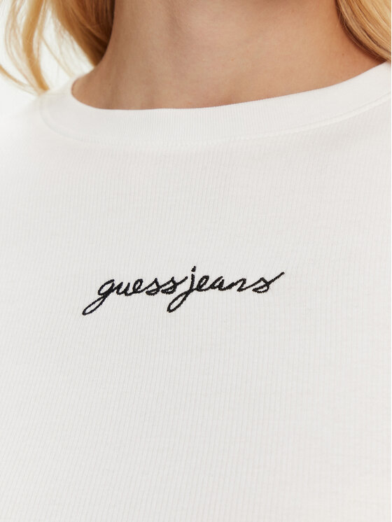 Guess Jeans Guess Jeans T-Shirt W5RI57 KA0H1 Bílá Slim Fit