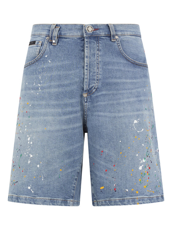 PHILIPP PLEIN PHILIPP PLEIN Szorty jeansowe 29790 Niebieski Regular Fit