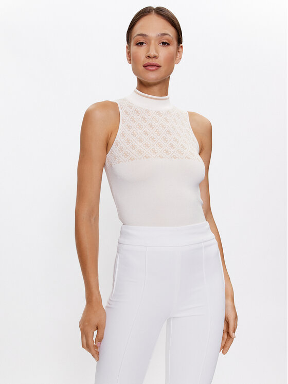 Guess Guess Блузка W3YR26 Z37K0 Бежевий Slim Fit