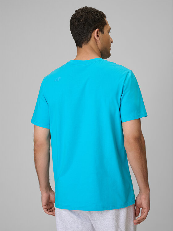 4F 4F T-Shirt BASIC+ Niebieski Regular Fit