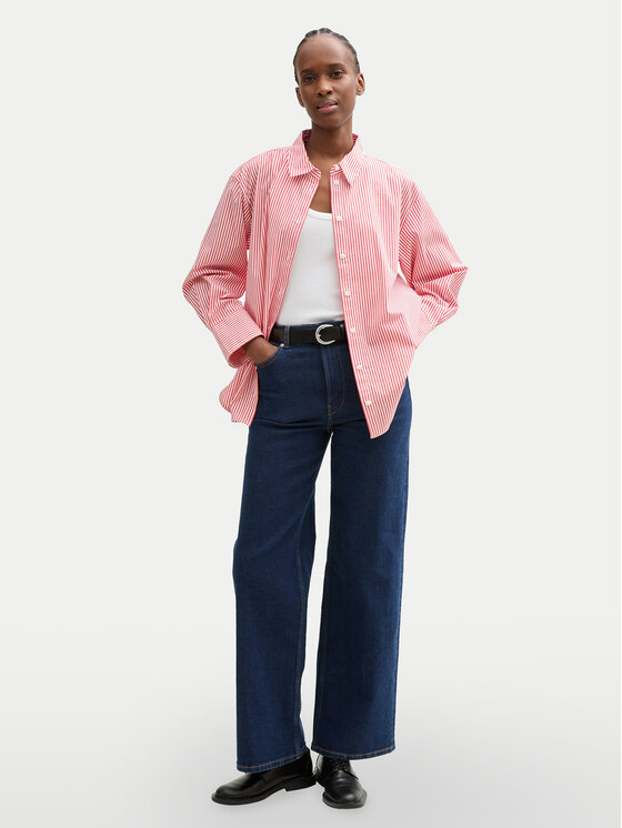 Tom Tailor Denim Tom Tailor Denim Marškiniai Striped loose-fit shirt 1040551 Raudona Regular Fit