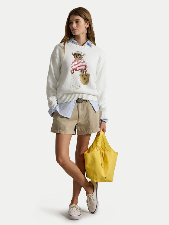 Polo Ralph Lauren Polo Ralph Lauren Pulover 211A12723001 Alb Relaxed Fit