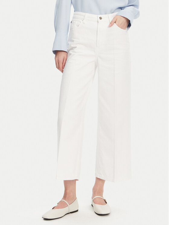 Tommy Hilfiger Tommy Hilfiger Jeansy WW0WW44363 Bílá Wide Leg