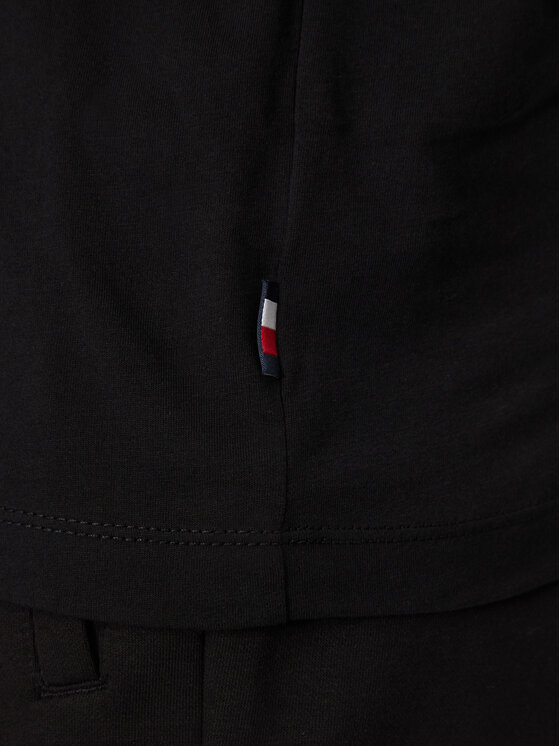 Tommy Hilfiger Tommy Hilfiger Marškinėliai Chest Stripe MW0MW36739 Juoda Regular Fit