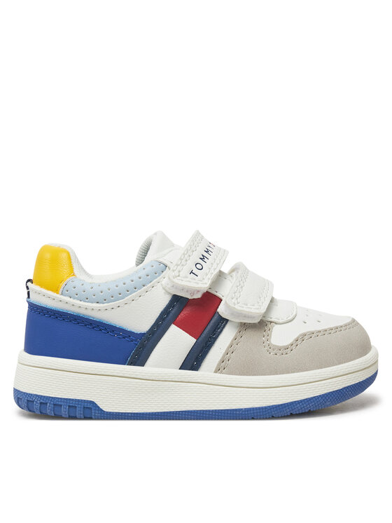 Tommy Hilfiger Tommy Hilfiger Laisvalaikio batai Flag Low Cut Velcro Sneaker T1X9-33844-1269 M Balta