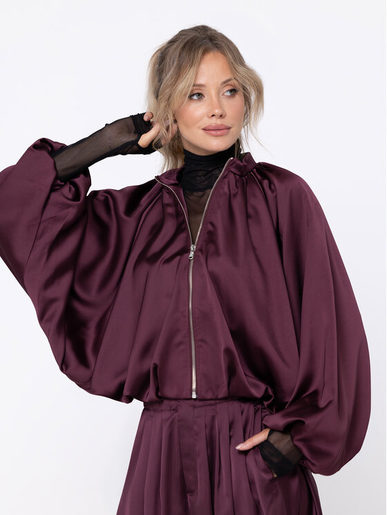 Miss LK Miss LK Kurtka bomber MISSLKB Bordowy Loose Fit