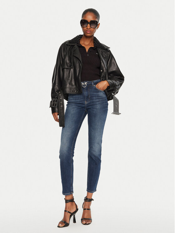 PINKO Pinko Teksad Pjz Lavaggio 100161 A22E Tumesinine Skinny Fit