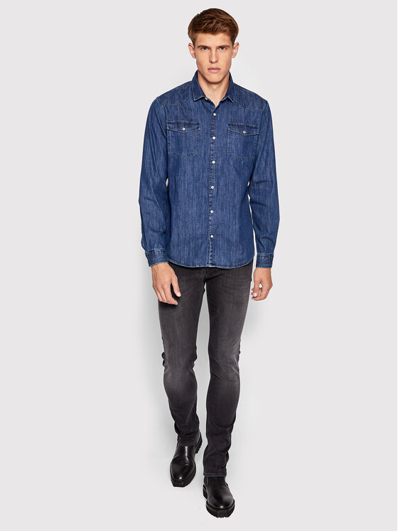 7 For All Mankind 7 For All Mankind Τζιν Slimmy JSMSA240BB Μαύρο Slim Fit