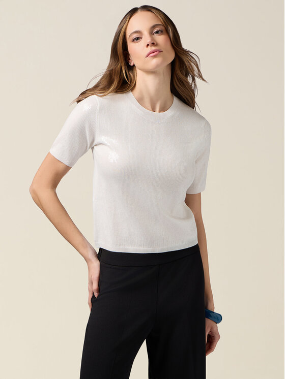Oltre Oltre T-shirt M520J005292N011 Bianco Regular Fit