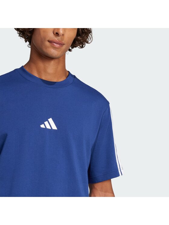 adidas adidas T-Shirt Essentials 3-Stripes Single Jersey Tee Błękitny Regular Fit