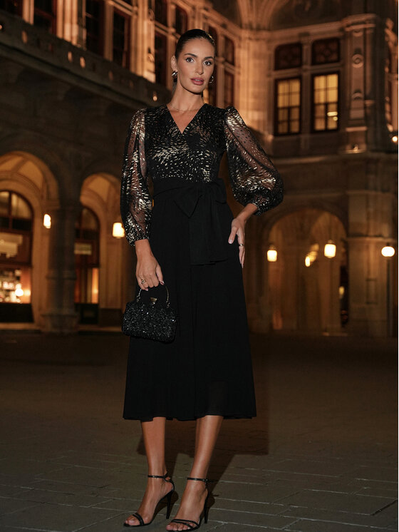 LIDIA KALITA LIDIA KALITA Sukienka wieczorowa Camille Czarny Flare Fit