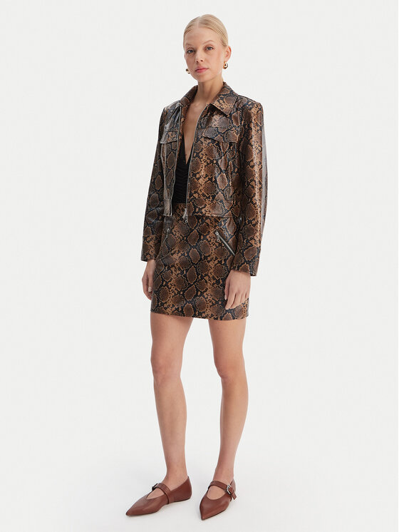 ONLY ONLY Спідниця зі штучної шкіри Paris 15365493 Коричневий Slim Fit