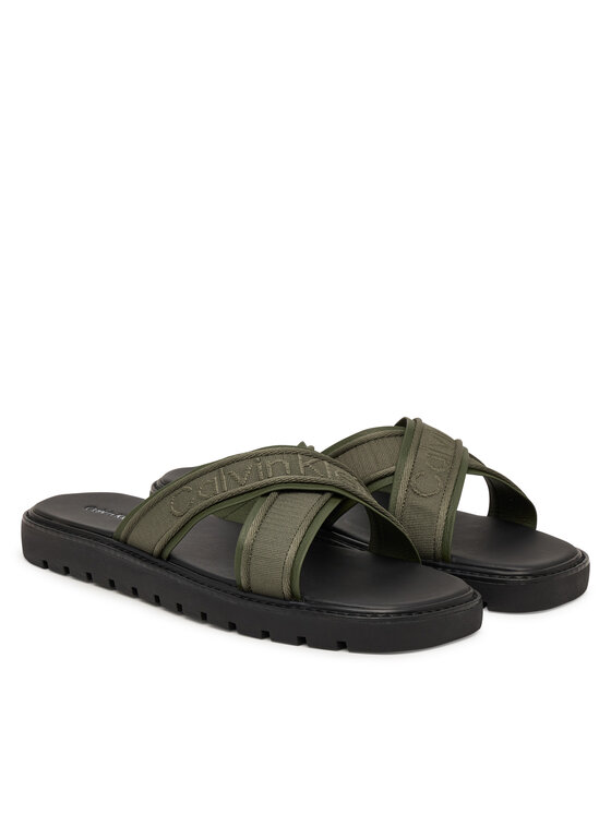 Calvin Klein Calvin Klein Nazouváky Sq Molded Sandal Xcross Wb HM0HM02101 Zelená