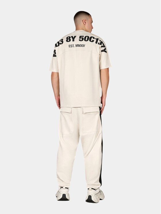 MADE BY SOCIETY MADE BY SOCIETY T-Shirt Tricou Society Block - T17217 Beżowy Basic Fit