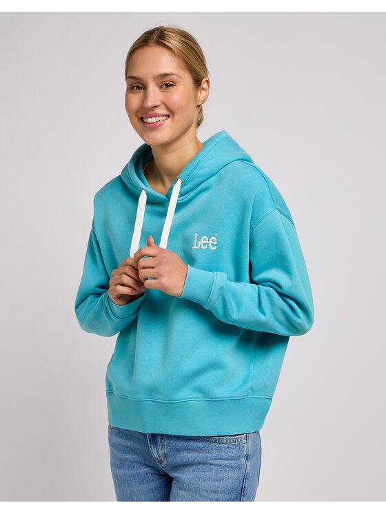 Lee Lee Felpa ESSENTIAL HOODIE 112350245 Blu Regular Fit