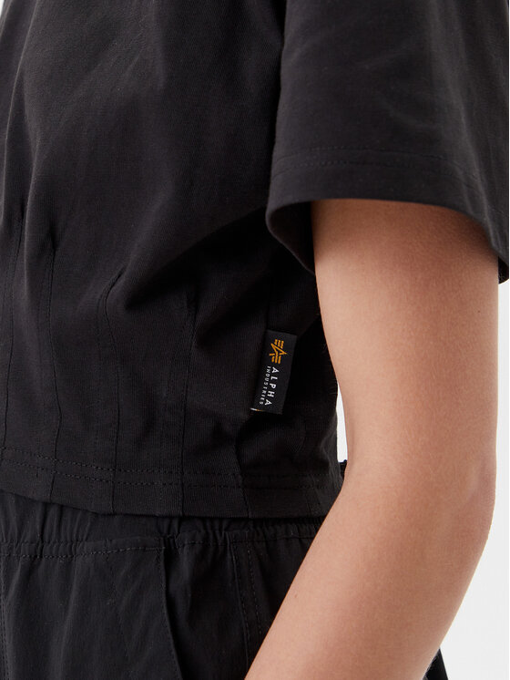 Alpha Industries Alpha Industries Tričko Waisted 148070 Čierna Regular Fit