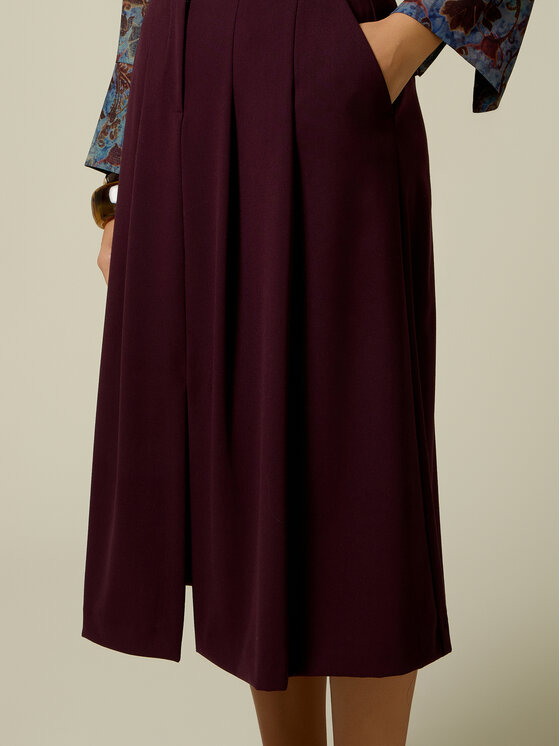 Oltre Oltre Spódnica midi 1032R001592N036 Bordowy Regular Fit