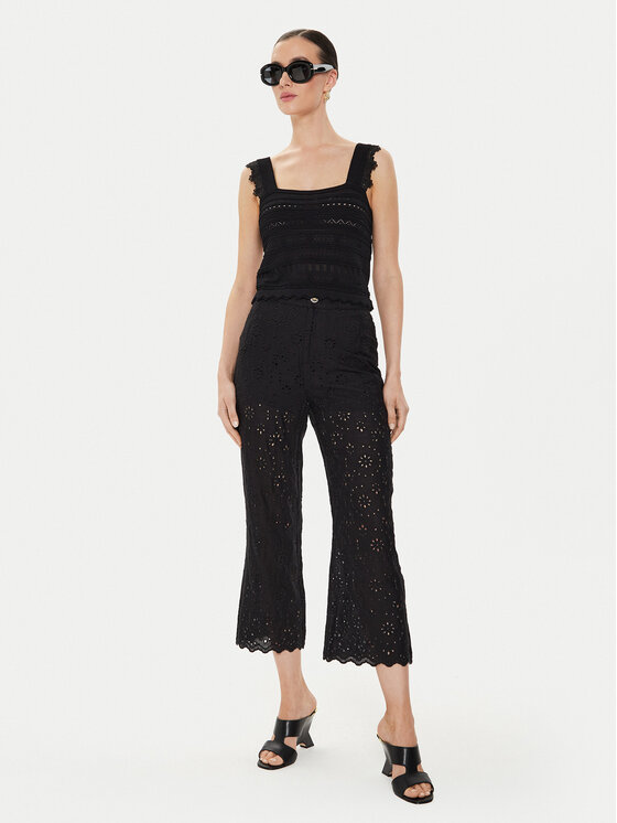 Morgan Morgan Pantaloni di tessuto 241-PBROD Nero Straight Leg