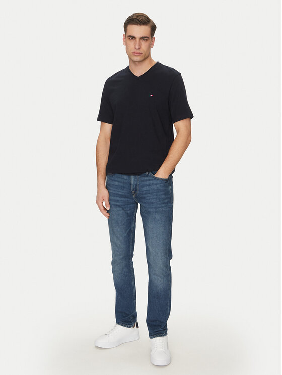 Tommy Hilfiger Tommy Hilfiger T-Shirt Essential V-Neck Tee MW0MW39249 Tmavomodrá Regular Fit