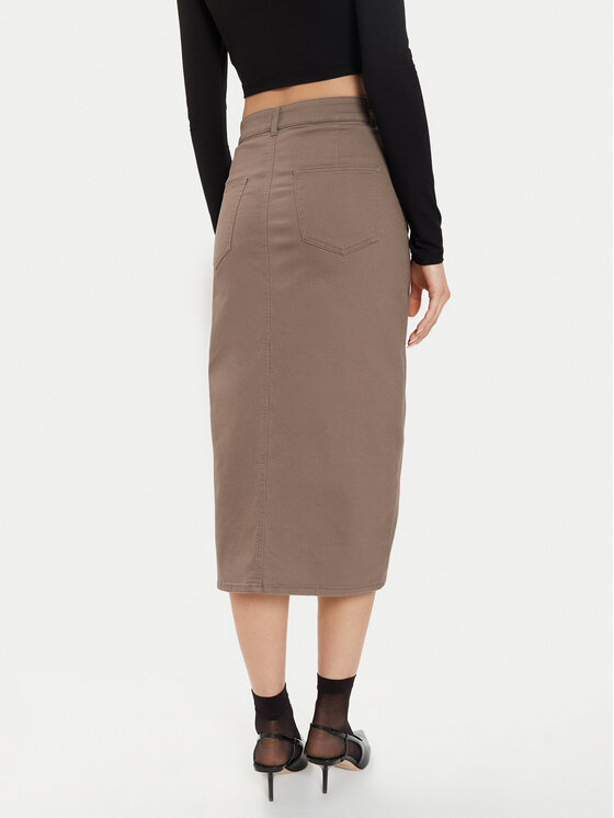 ONLY ONLY Φούστα τζιν Lola 15318146 Καφέ Regular Fit