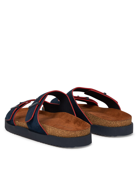 Tommy Hilfiger Tommy Hilfiger Šlepetės Cork Adjustable Suede Sandal FM0FM05869 Tamsiai mėlyna