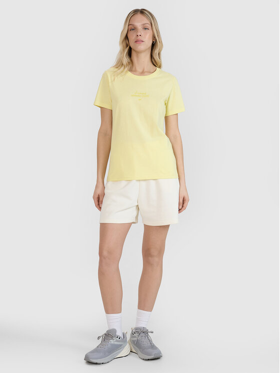 4F 4F T-Shirt MIDSHOP TEXTILE Żółty jasny Regular Fit