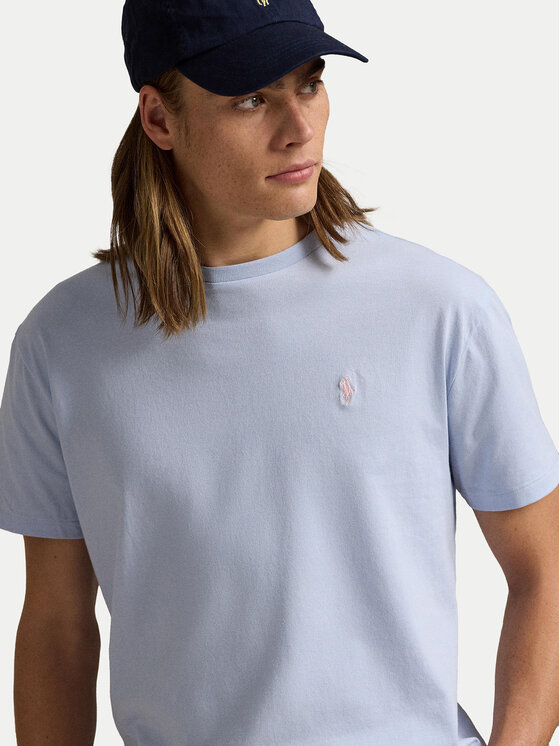 Polo Ralph Lauren Polo Ralph Lauren T-Shirt 710671438418 Błękitny Slim Fit