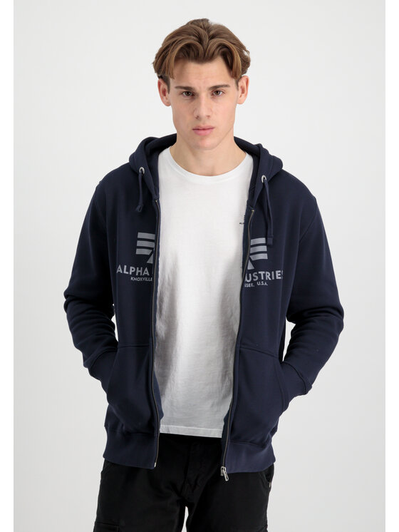 Alpha Industries Alpha Industries Bluza Basic Big Logo Zip Hoodie Fioletowy Regular Fit