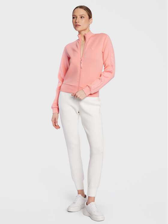 Guess Guess Džemperis ar kapuci New Allie Scuba V2YQ17 K7UW2 Rozā Regular Fit