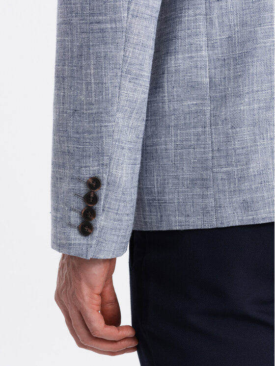 Ombre Ombre Marynarka OM-BLZB-0128 Niebieski Regular Fit