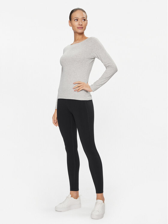 4F 4F Majica 4FAW23TLONF167 Siva Slim Fit