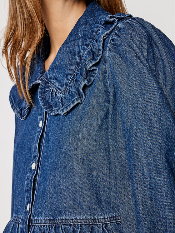 Vestito di jeans Mira A0802-0000 Blu scuro Relaxed...