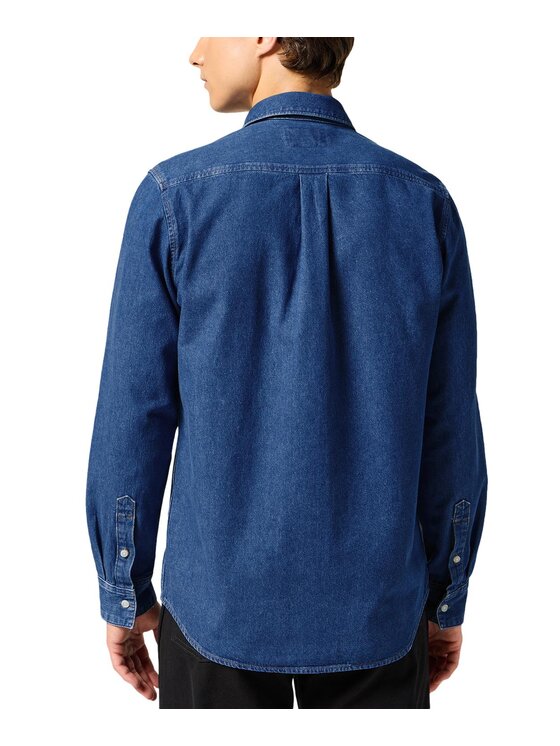 Wrangler Wrangler camicia di jeans 112357190 Blu scuro Regular Fit