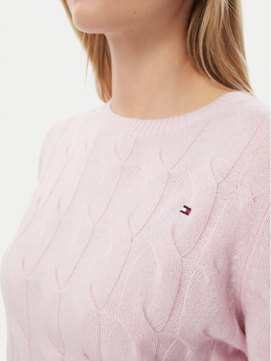 Tommy Hilfiger Tommy Hilfiger Sveter WW0WW43586 Svetloružová Regular Fit